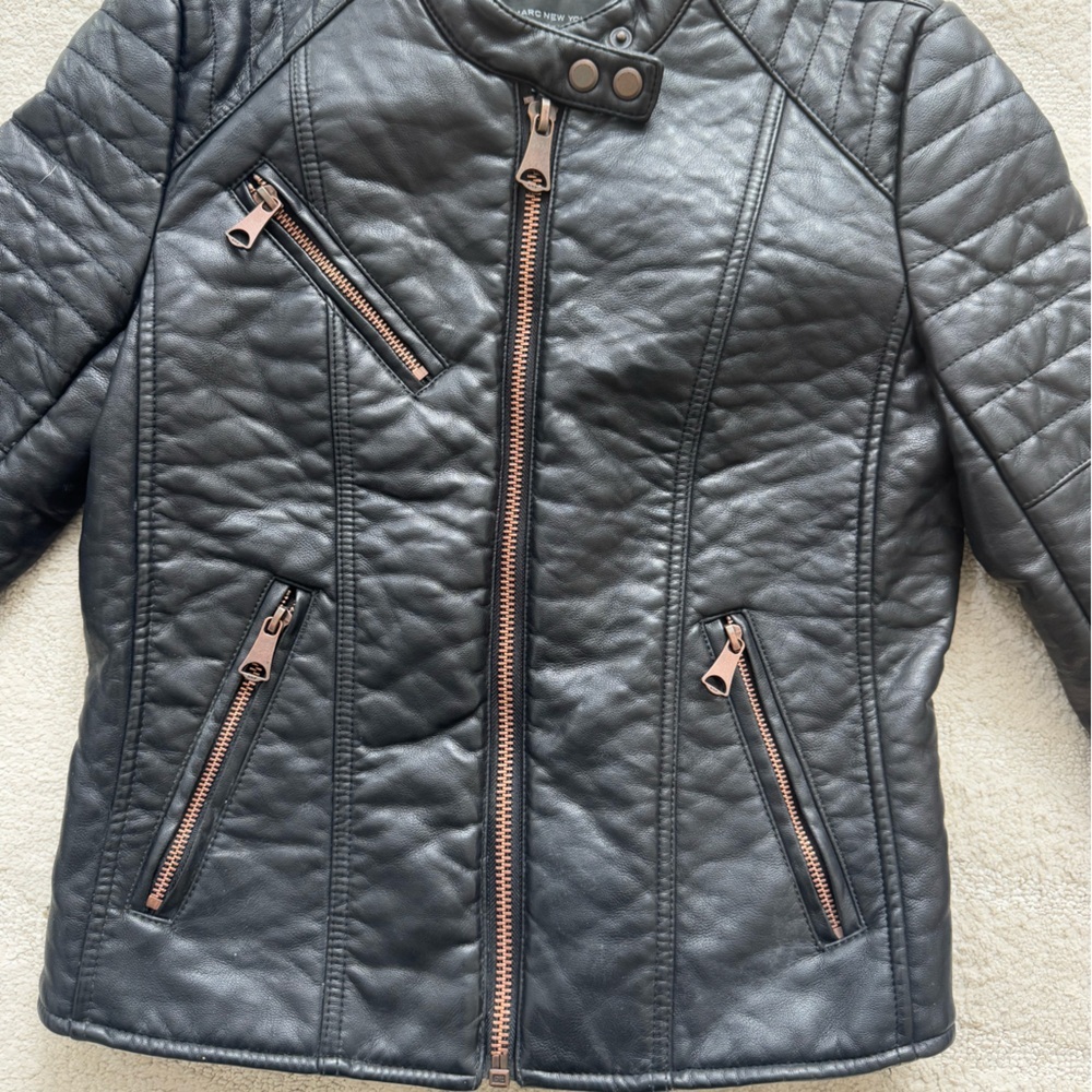 Marc New York Andrew Marc Blakely Faux Leather Moto Jacket in Black - Picture 11 of 15